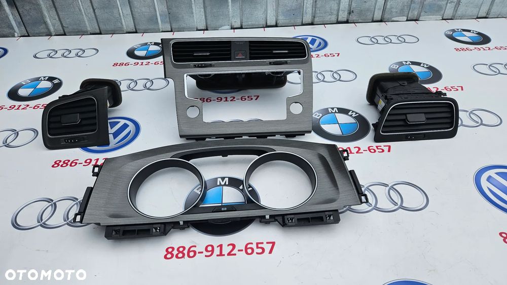 VW Golf 7 VII Kratka nawiewu prawa Dekor listwa Ramka radia 5G0857059 5G1819703C 5G1819743 5G1819704DE - 2