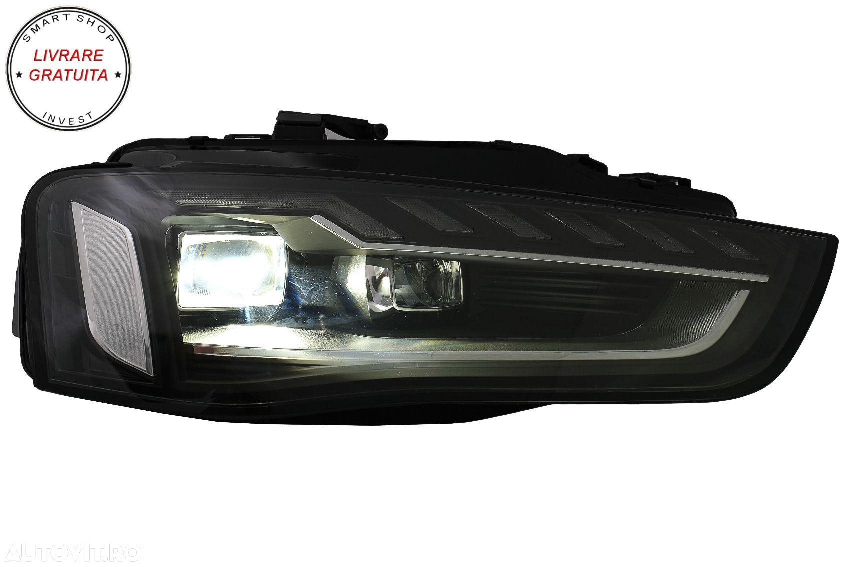 Faruri Full LED Audi A4 B8.5 Facelift  (2012-2015) Negru Semnal Dinamic A4 B9.5 De- livrare gratuita - 5
