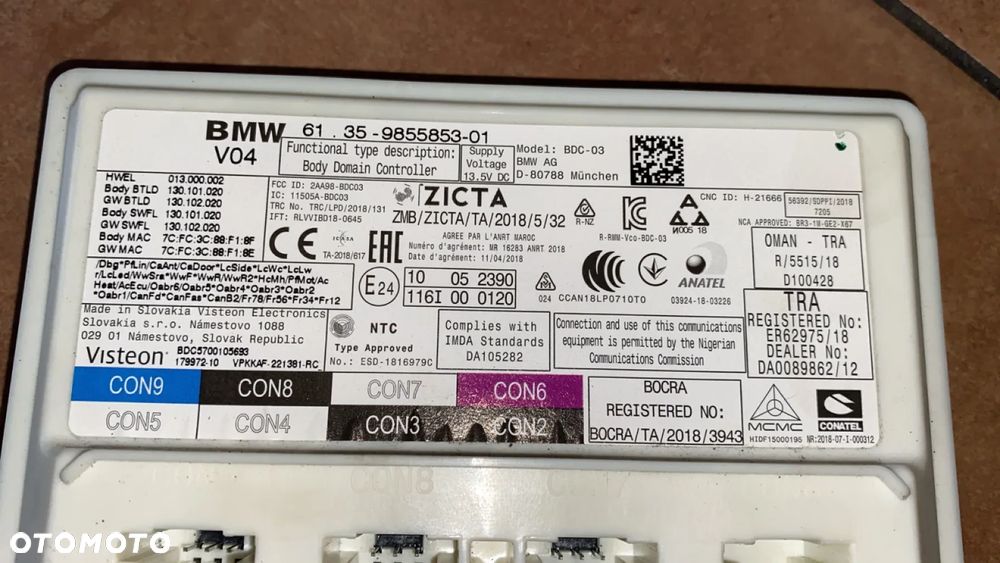 BMW 3 G20 MODUŁ STEROWNIK BDC 9855853 - 3
