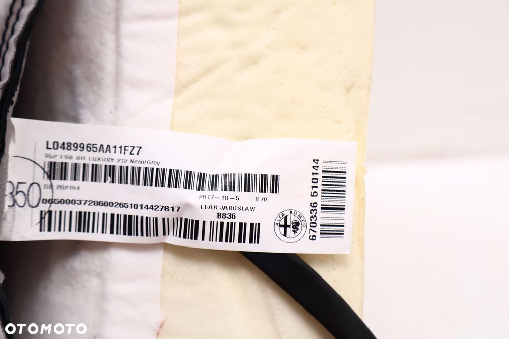 ALFA ROMEO GIULIA TAPICERKA OPARCIE FOTELA PRAWY PRZÓD - 8