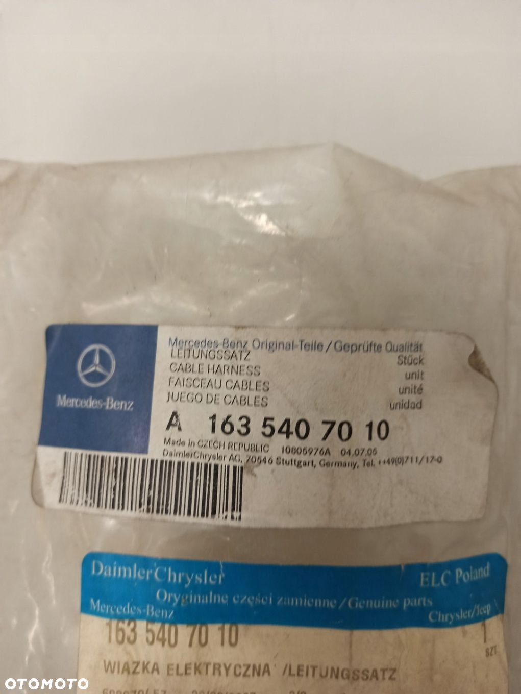 WIĄZKA PRZEWODÓW PARKTRONIC MERCEDES ML W163 - 2