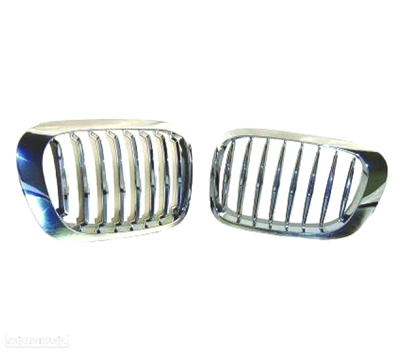 GRELHAS FRONTAIS BMW E46 COUPE + CABRIO 99-03 CROMADO - 2