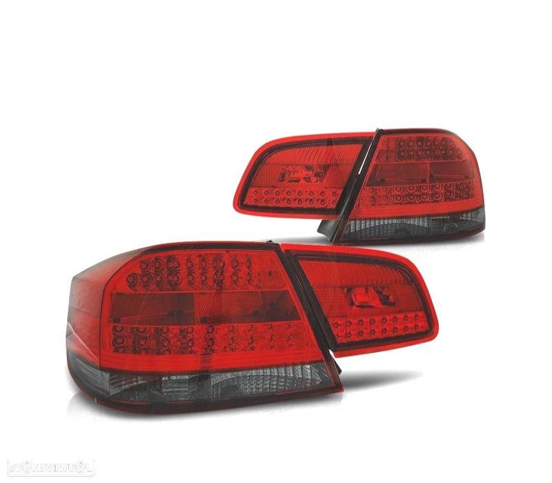 FAROLINS TRASEIROS BMW E92 06-10 LED VERMELHO FUMADO - 1