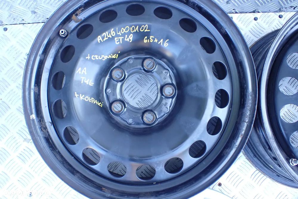 FELGI STALOWE MERCEDES 5X112 6,5X16 ET 49 A2464000102 CZUJNIKI KOŁPAKI - 3