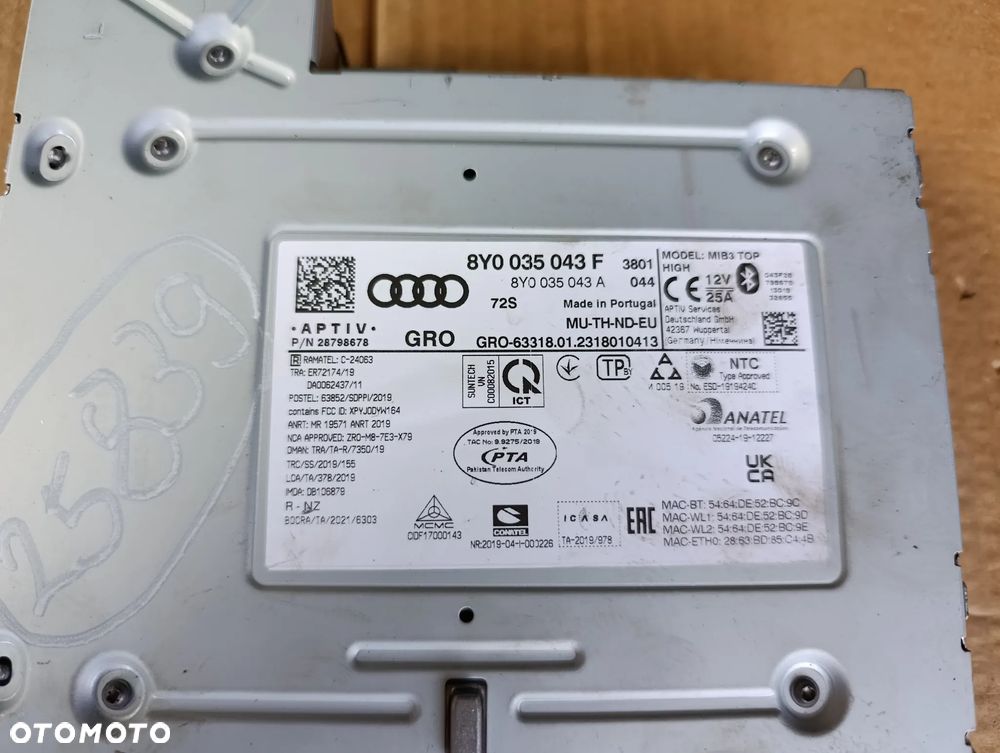 AUDI A3 8Y CZYTNIK STEROWNIK NAWIGACJI 8Y0035043F - 3