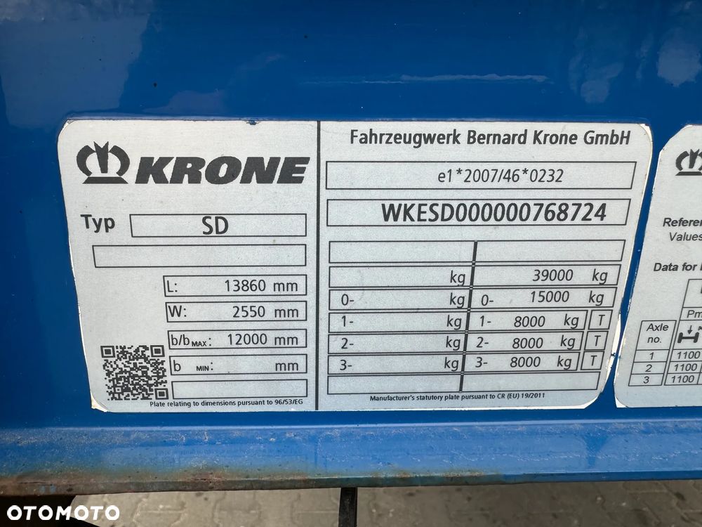 Krone SD Firanka Certyfikat XL, Dach podnoszony - 37