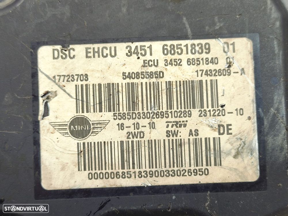 ABS Modulo Bloco Hidraulico Mini Cooper R56 R55 R57 R60 6851839 - 8