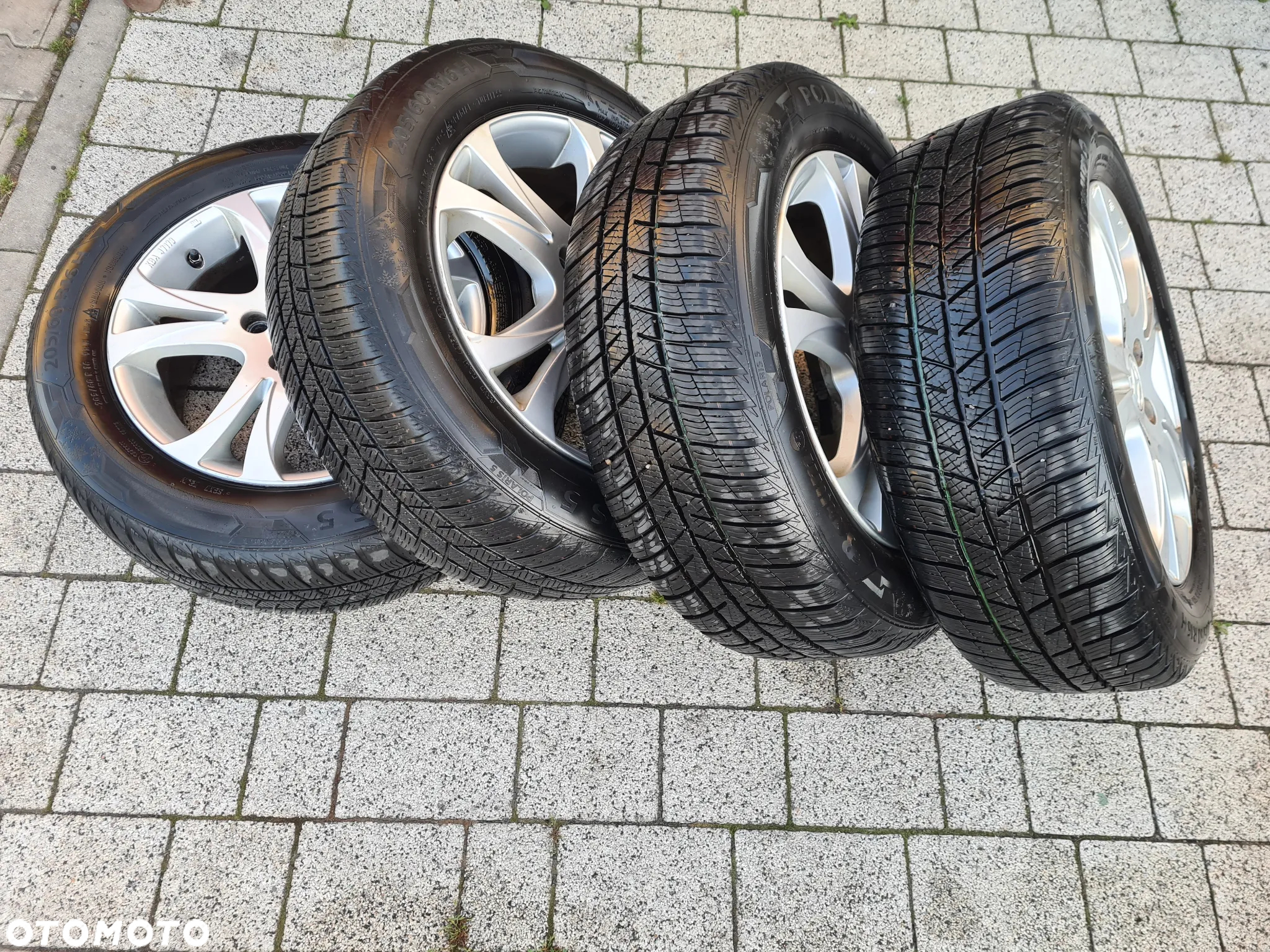 4 felgi aluminiowe ALU r16" cali 6,5jx16 et55 rozstaw 5x114,3 Mazda 6 GH opony ZIMA Barum 205/60r16 koła - 11