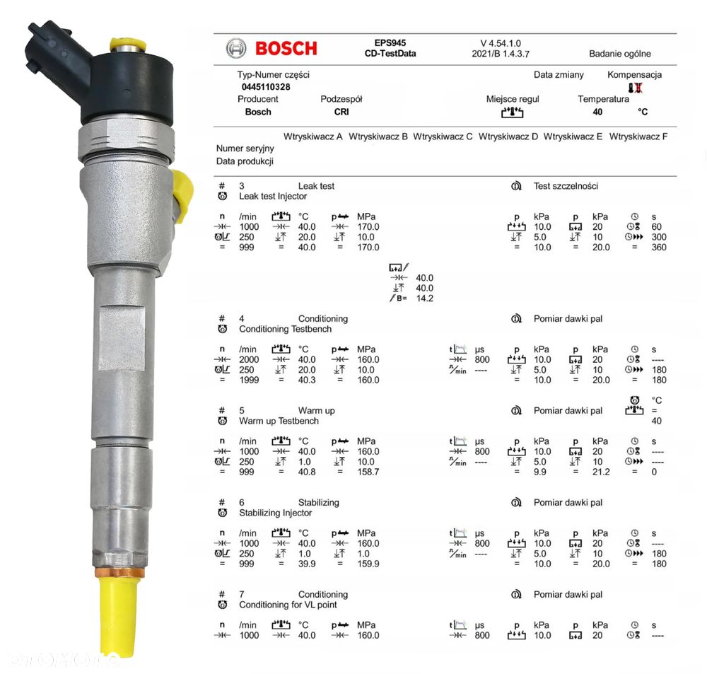 Wtryskiwacz Bosch 0445110328 Suzuki 1.9 DDiS - 4