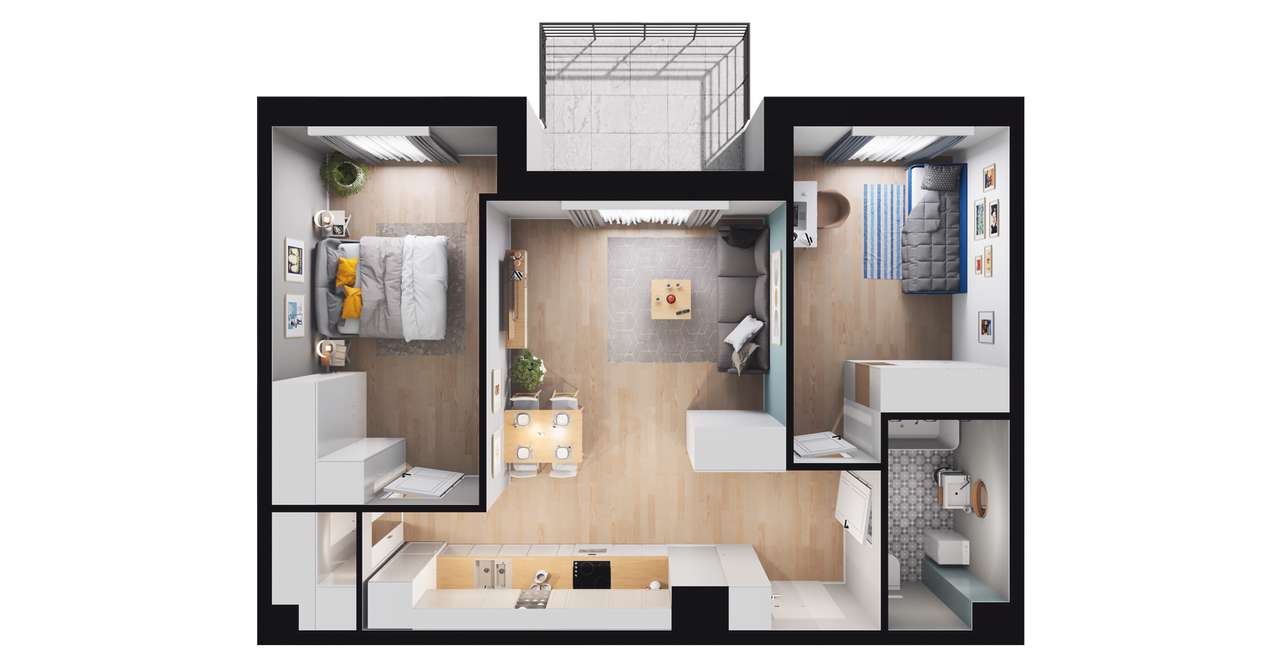3-pokojowe mieszkanie 60m2 + balkon Bez Prowizji - Pełny obrazek: 3/9