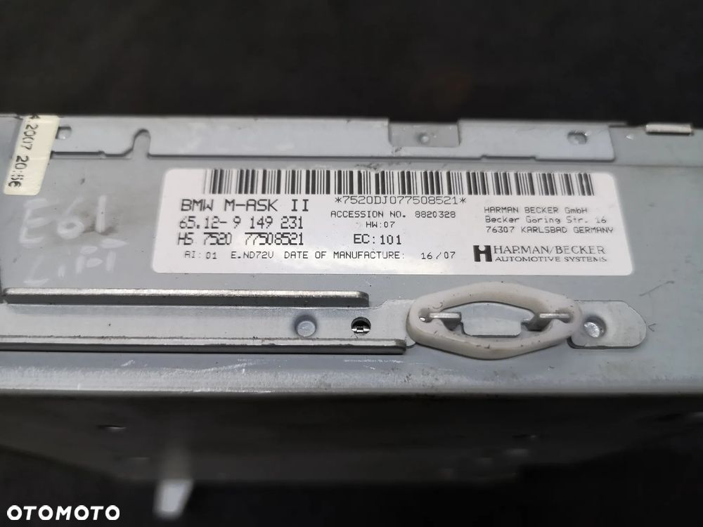 RADIO NAWIGACJA CZYTNIK NAPĘD NAVI AUDIO BMW E60 E61 E63 9149231 - 2
