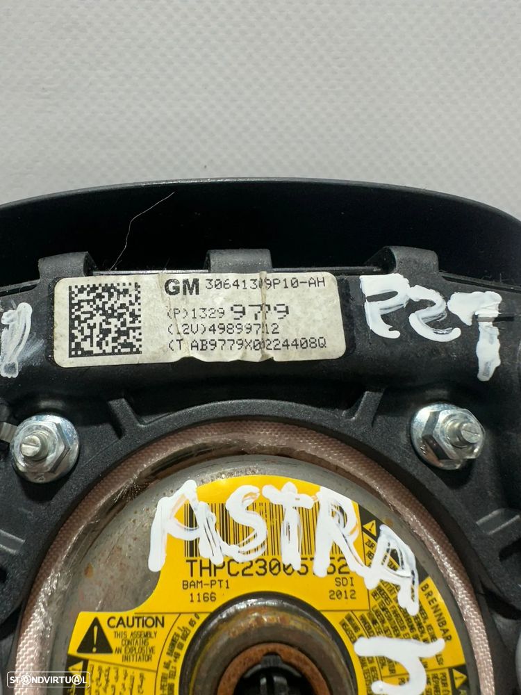 .Airbag Volante Condutor Original GM Opel Astra J MK6 Mokka 306413099P10AH 2010 - 2016 - 8