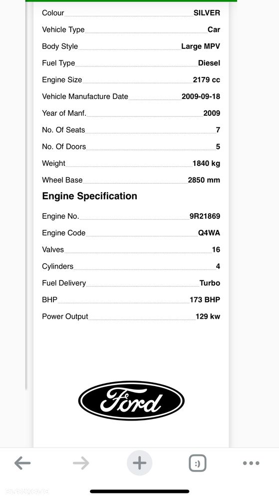 Silnik kompl Ford Galaxy Q4WA 2.2 tdci 175 koni 2009 8g9q-6006-aa film video 75 tys km - 15