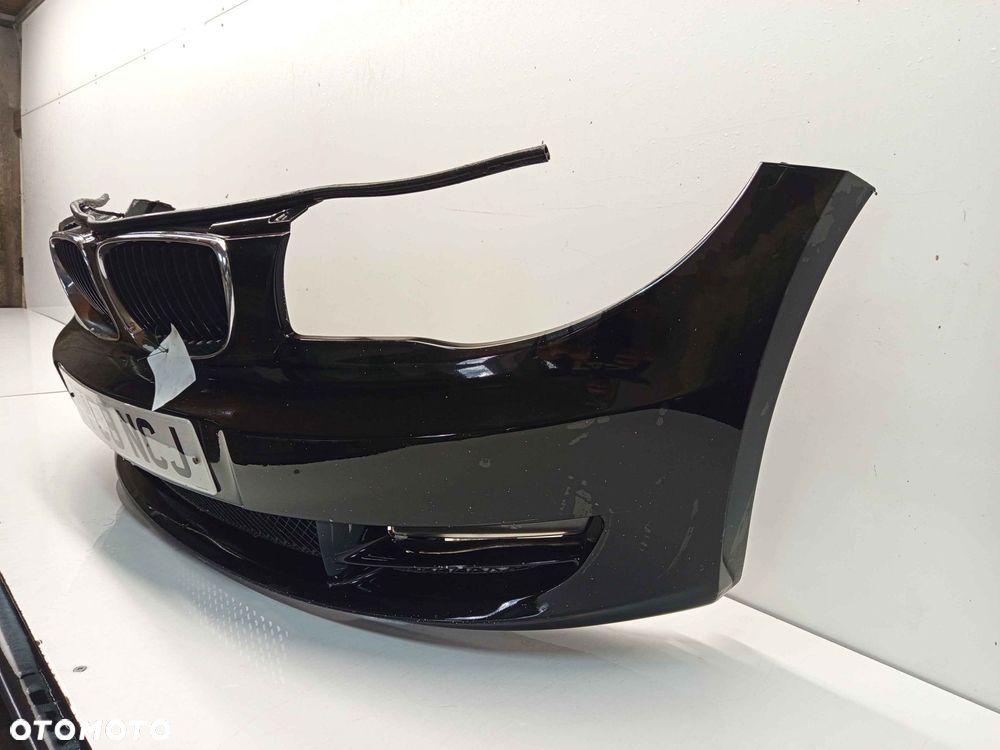 ^ ZDERZAK PRZÓD PRZEDNI BMW E87 SERIA 1 LIFT FL SCHWARZ 2 II CZARNY HALOGENY - 2