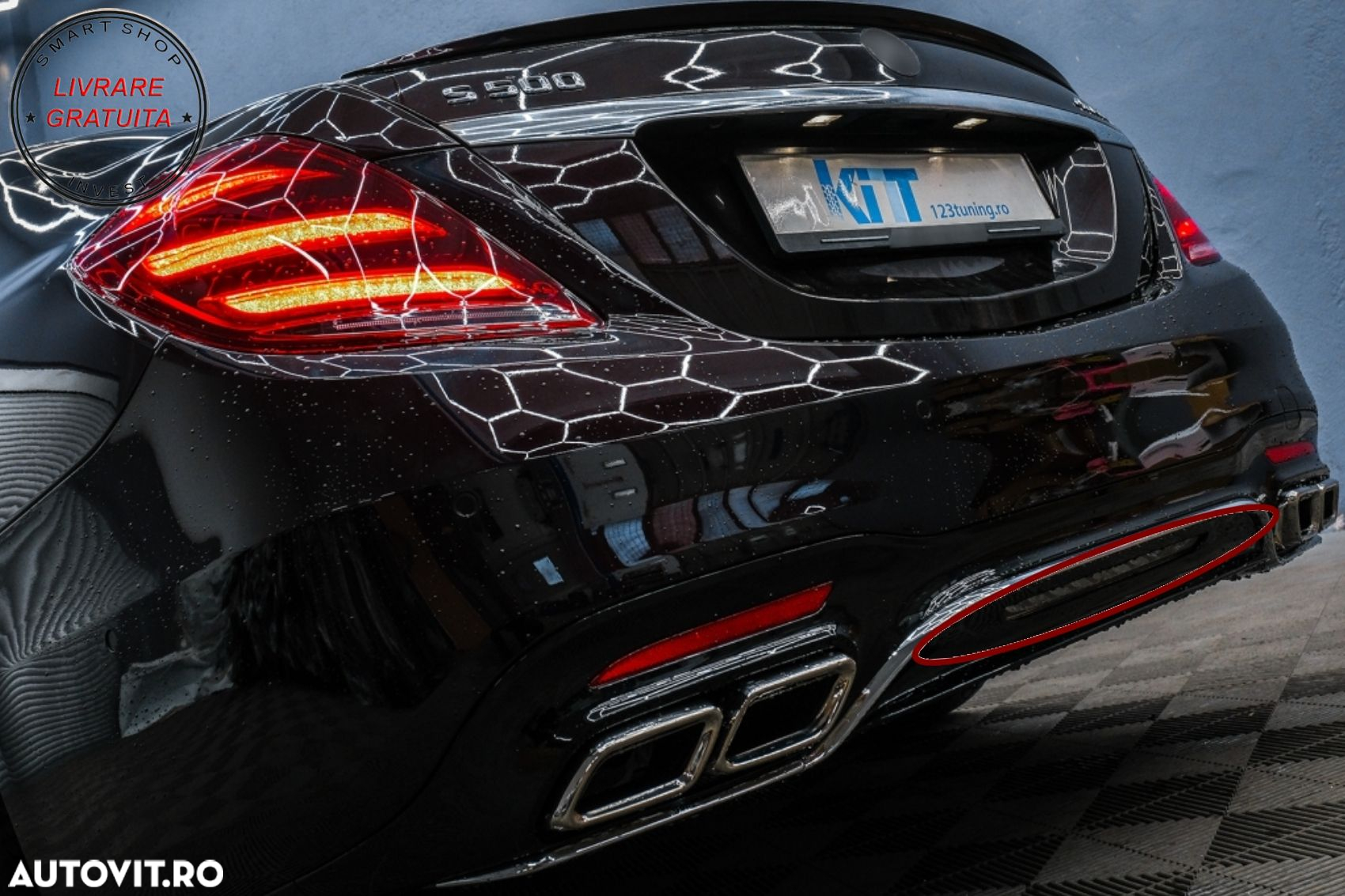 Lampa Ceata Spate LED Mercedes S-Class W222 (2013-2020) Rosu- livrare gratuita - 6
