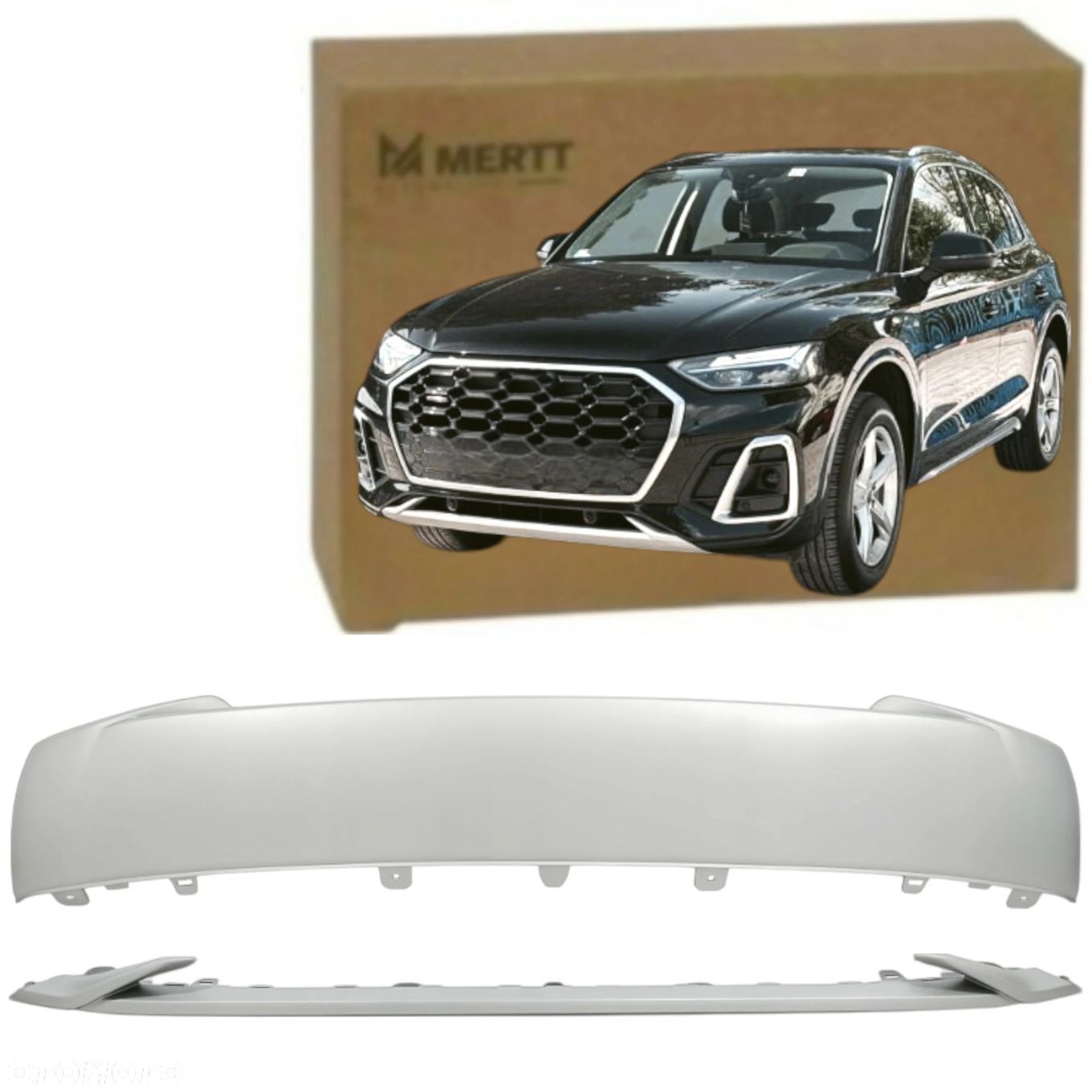 AUDI Q5 80A LIFT S-LINE 20- SPOILER ZDERZAKA PRZÓD WARGA LISTWA DEKOR SREBR - 1