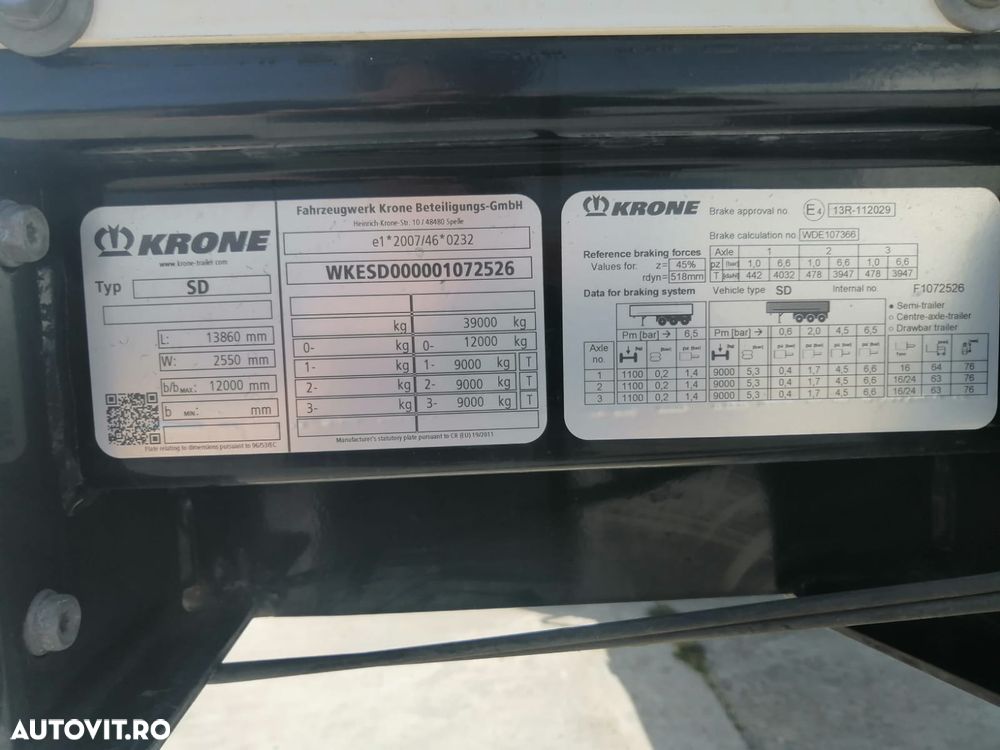 Krone Profi Liner SD Semiremorca prelata culisanta standard, TOP!!! - 25