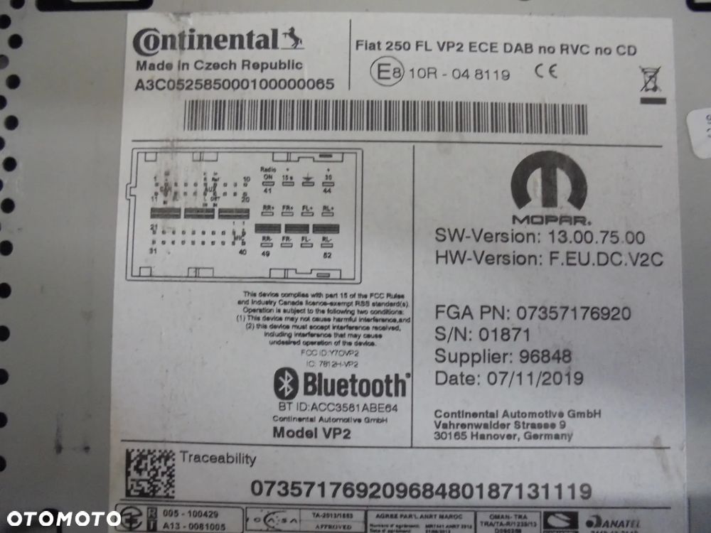 7357176920 RADIO FIAT DUCATO 2012- DOTYKOWE - 2