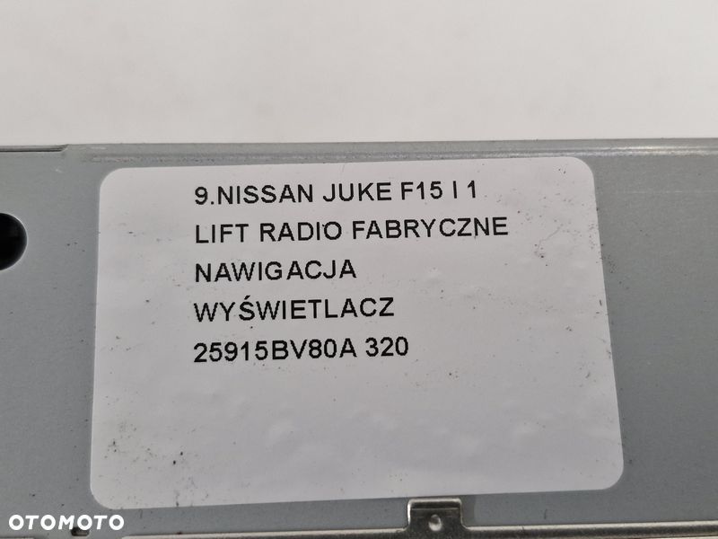 nissan juke f15 i 1 lift radio fabryczne nawigacja wyświetlacz 25915bv80a - 11