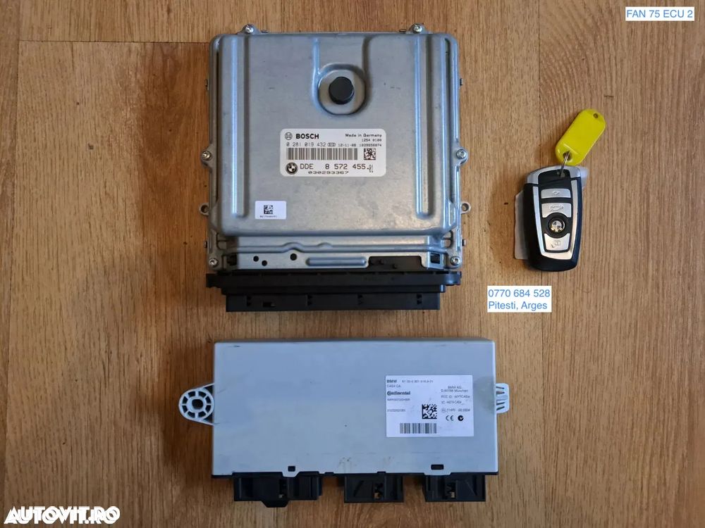 Kit set pornire BMW X5 X6 E70+LCI E71 calculator motor unitate CAS 4 cheie originala - 1