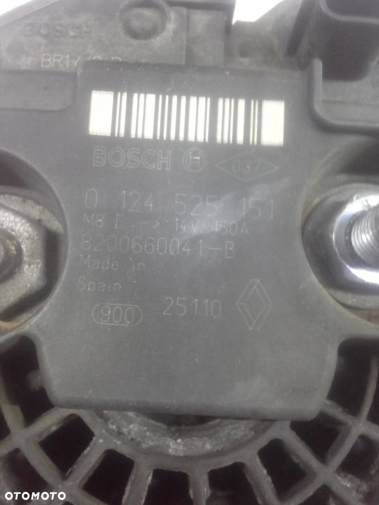 Renault Scenic III 1.9 DCi alternator Bosch 0124525151 8200660041B 150 Amper - 11