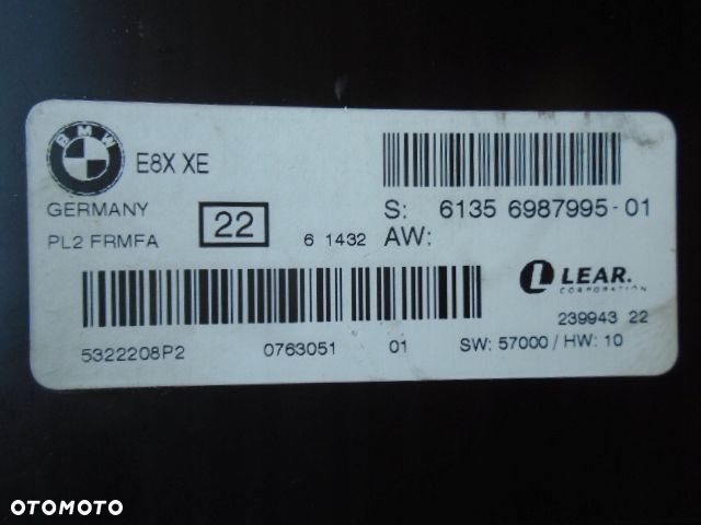 MODUŁ STEROWNIK ŚWIATEŁ BMW E81 E82 E87 6987995 - 1