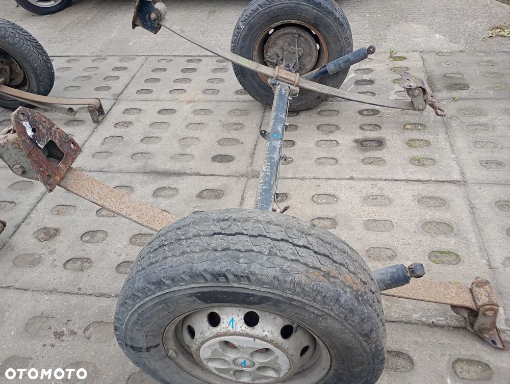 Belka tylna zwieszenia z kołami resorami na przyczepkę wózek jednoosiówka SAM z BUSA - 4