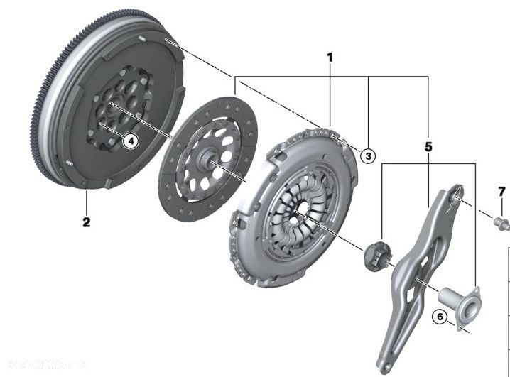 NOWA ORYGINALNA Dźwignia Łapa Wspornik sprzęgła BMW F40 F44 8657323 - 8