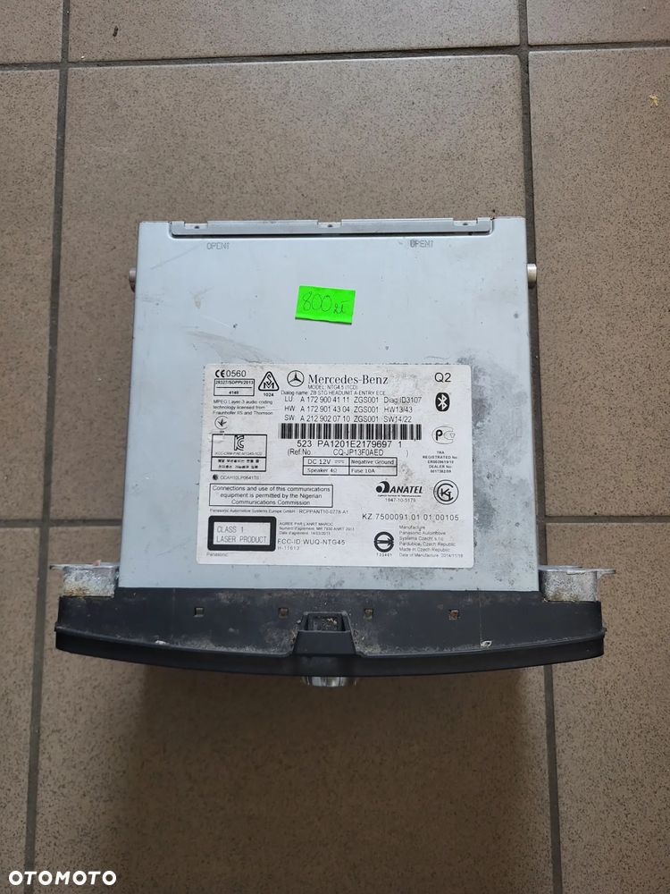 RADIO RADIOODTWARZACZ CD NAWIGACJA MERCEDES BENZ KLASA - E W212 A1729004111 - 2