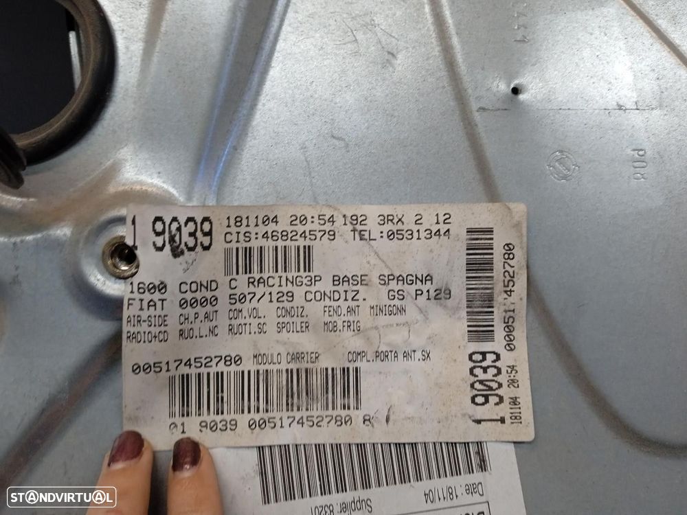 ELEVADOR DE VIDRO FRONTAL ESQUERDO FIAT STILO 2005 -517452780 - 3
