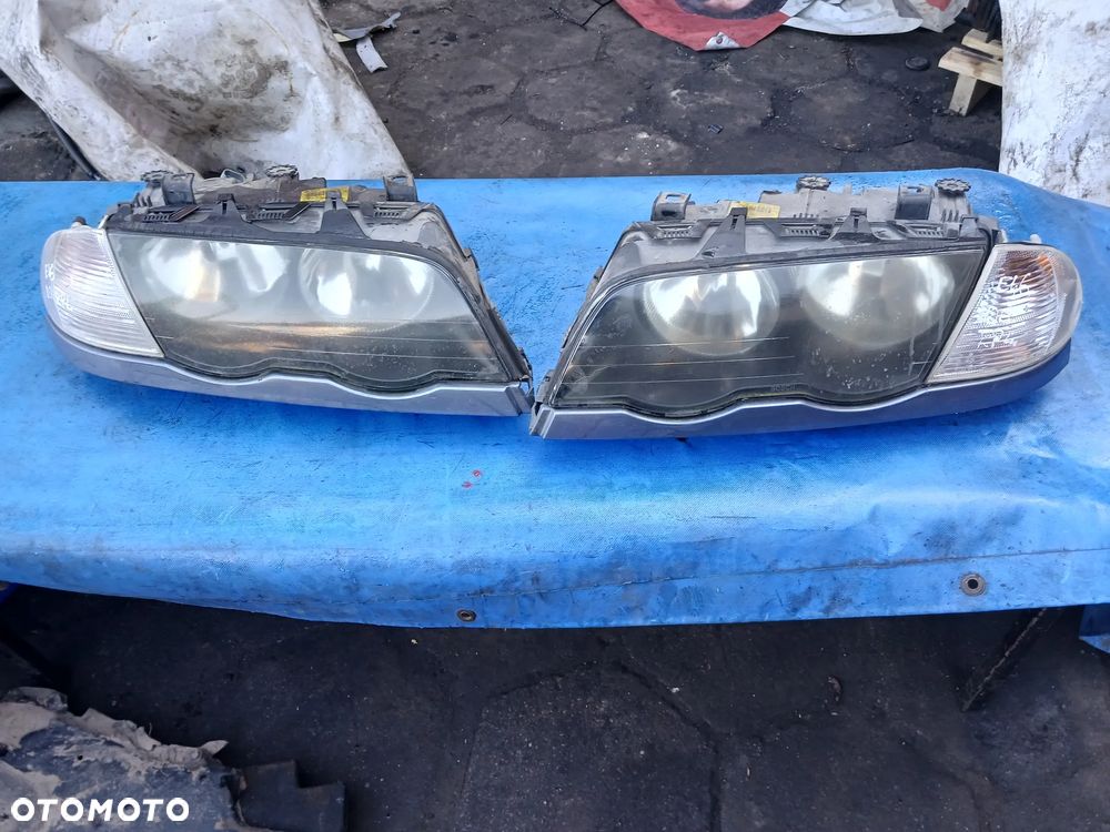 Maska 372/5 Srebrna lampa prawa lewa Pas przedni chłodnice BMW E46 2.0d 136KM przedlift - 4