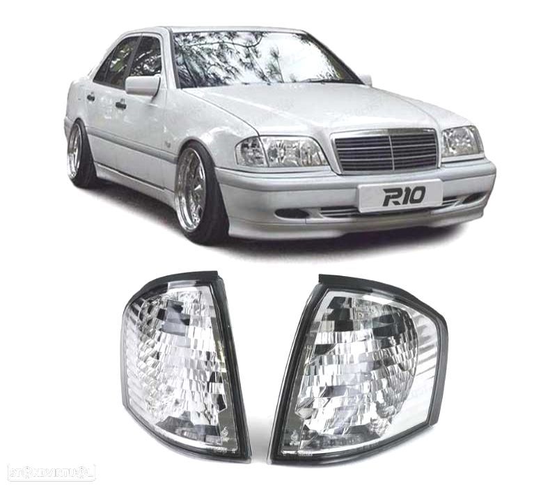 PISCAS FRONTAIS PARA MERCEDES W202 93-00 CHROME CROMADO - 1