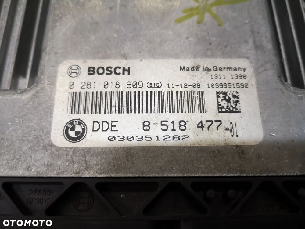 ZESTAW KOMPUTER STEROWNIK SILNIKA DDE 8518477 BMW 5 F10 F11 X3 F25 2.0d N47D20C 184koni 520d 0281018609 PILOT CAS 4 - 7