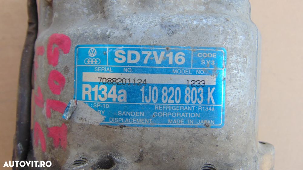 Compresor clima VW Golf 4/Audi A3/VW Bora 1.9 diesel an 2002-2006 cod 1J0820803k - 8