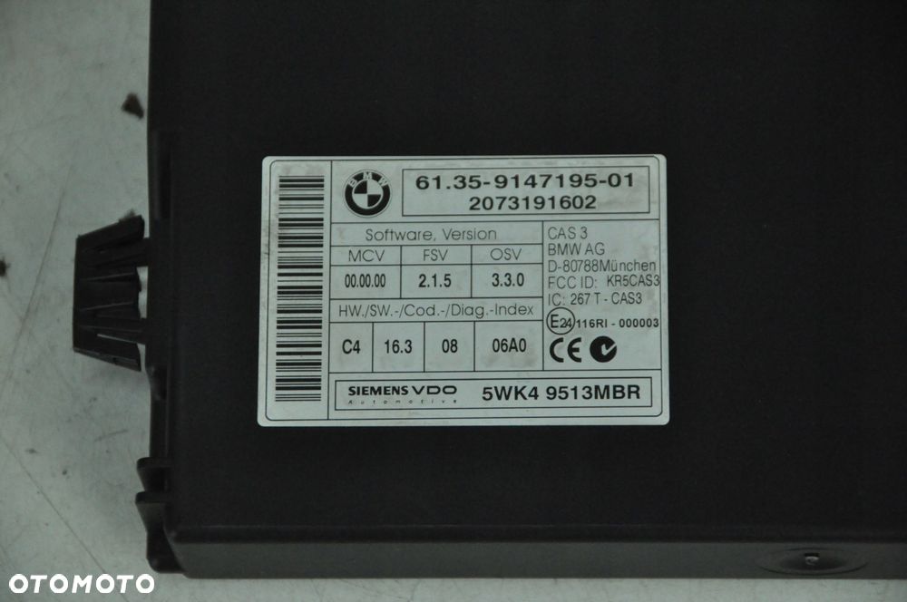 Bmw E82 Komputer Zestaw Startowy 2.0D N47 Nr 330 - 4