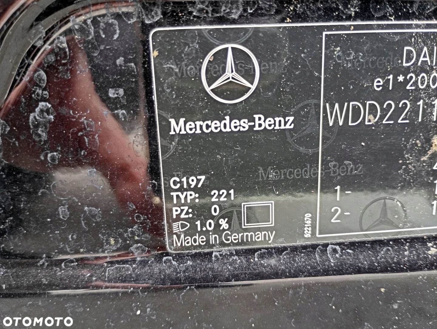 MERCEDES S-KLASA W221 221 CZARNE DRZWI PRZÓD PRAWE C197 - 15