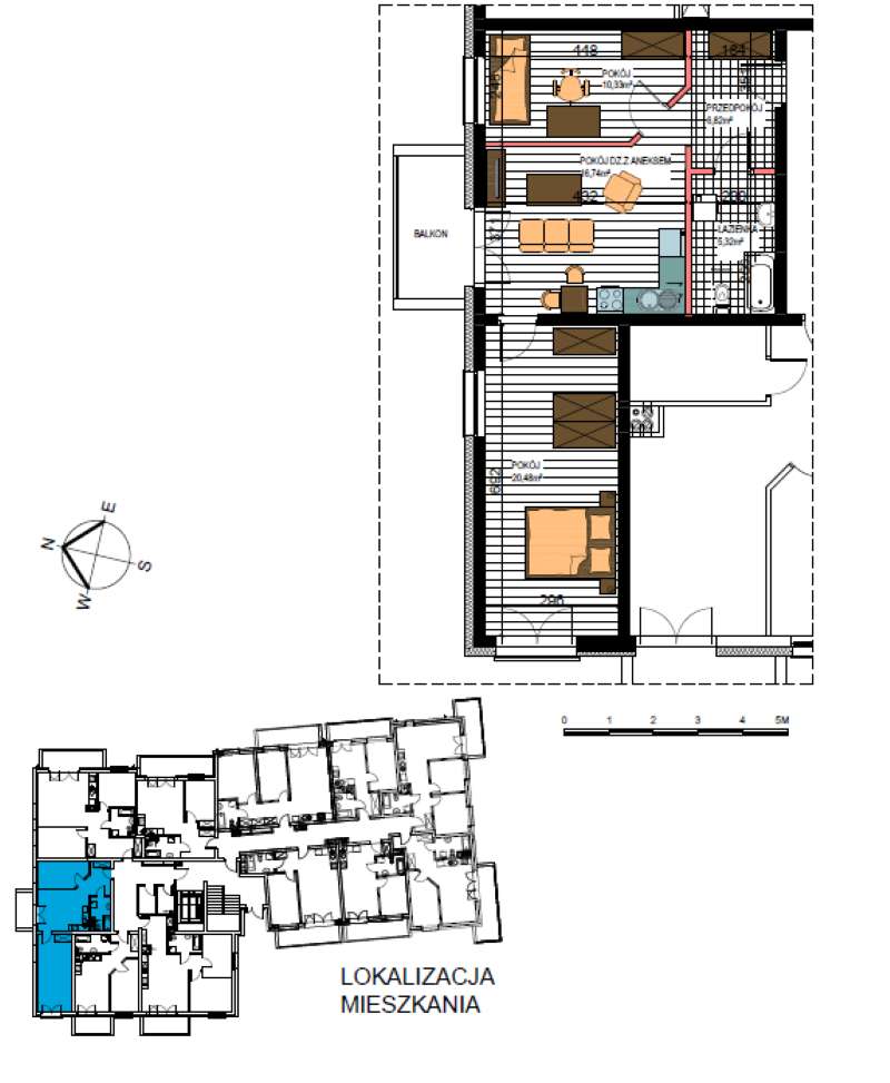 Mieszkanie Lokal Ogródek Aleja Św. Wojciecha 59,69m2 ,oddane do użytku