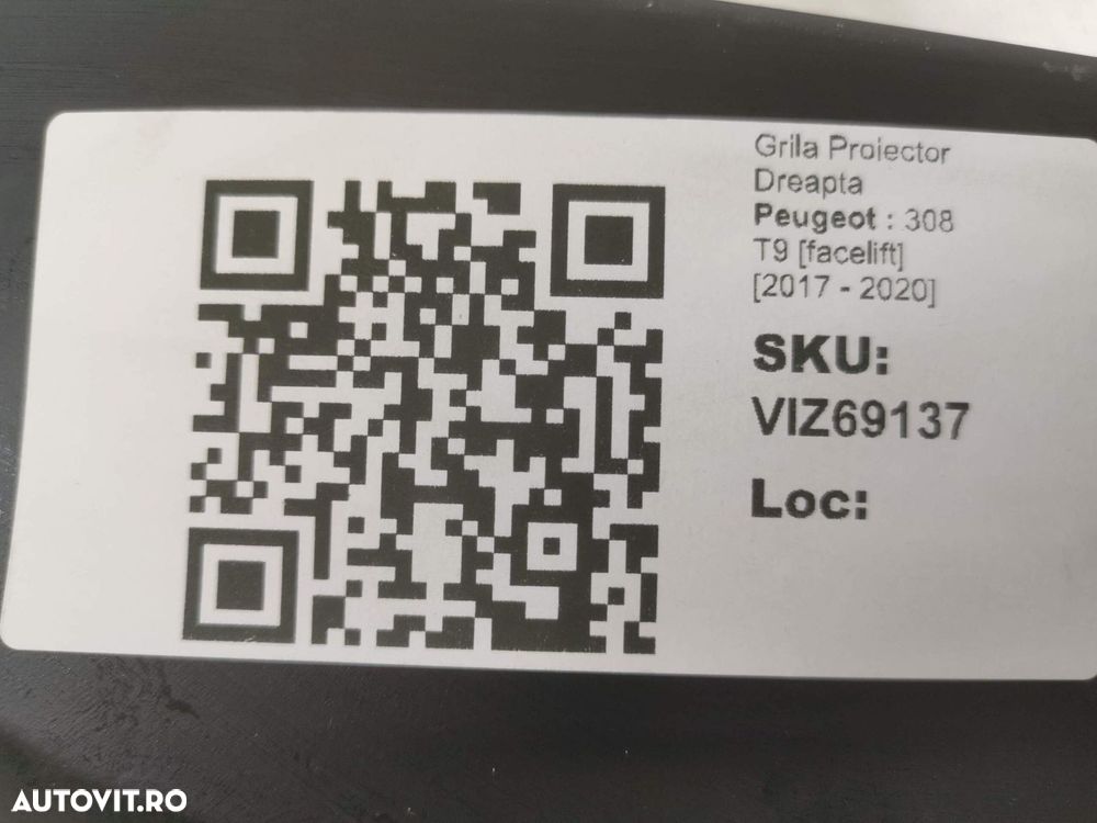 Grila Proiector Dreapta Peugeot  308 T9 [facelift] 2017 2018 2019 2020 - 4
