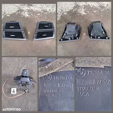 Plansa de bord bloc lumini ceasuri bord display navigatie grile ventilatie aeroterma originale BMW X5 E70 + LCI X6 E71 E72 h - 5