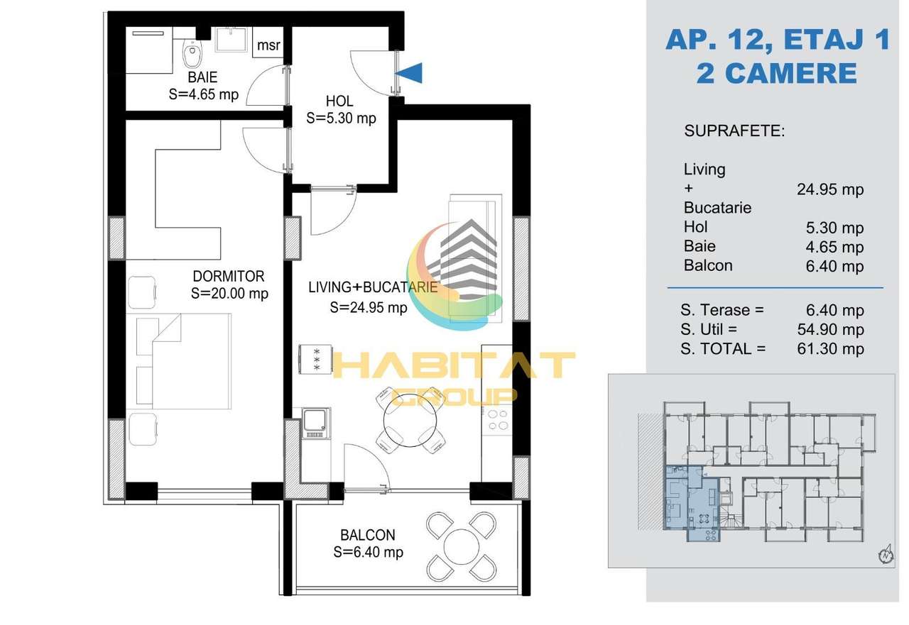 Pallady 2 camere tip studio 61 mp la 15 min. metrou N.Teclu - Imagine principală: 2/6