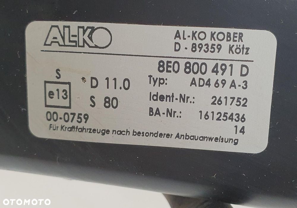 HAK HOLOWNICZY BELKA KULA AUDI A4 B7 KOMBI 8E0800491D - 7