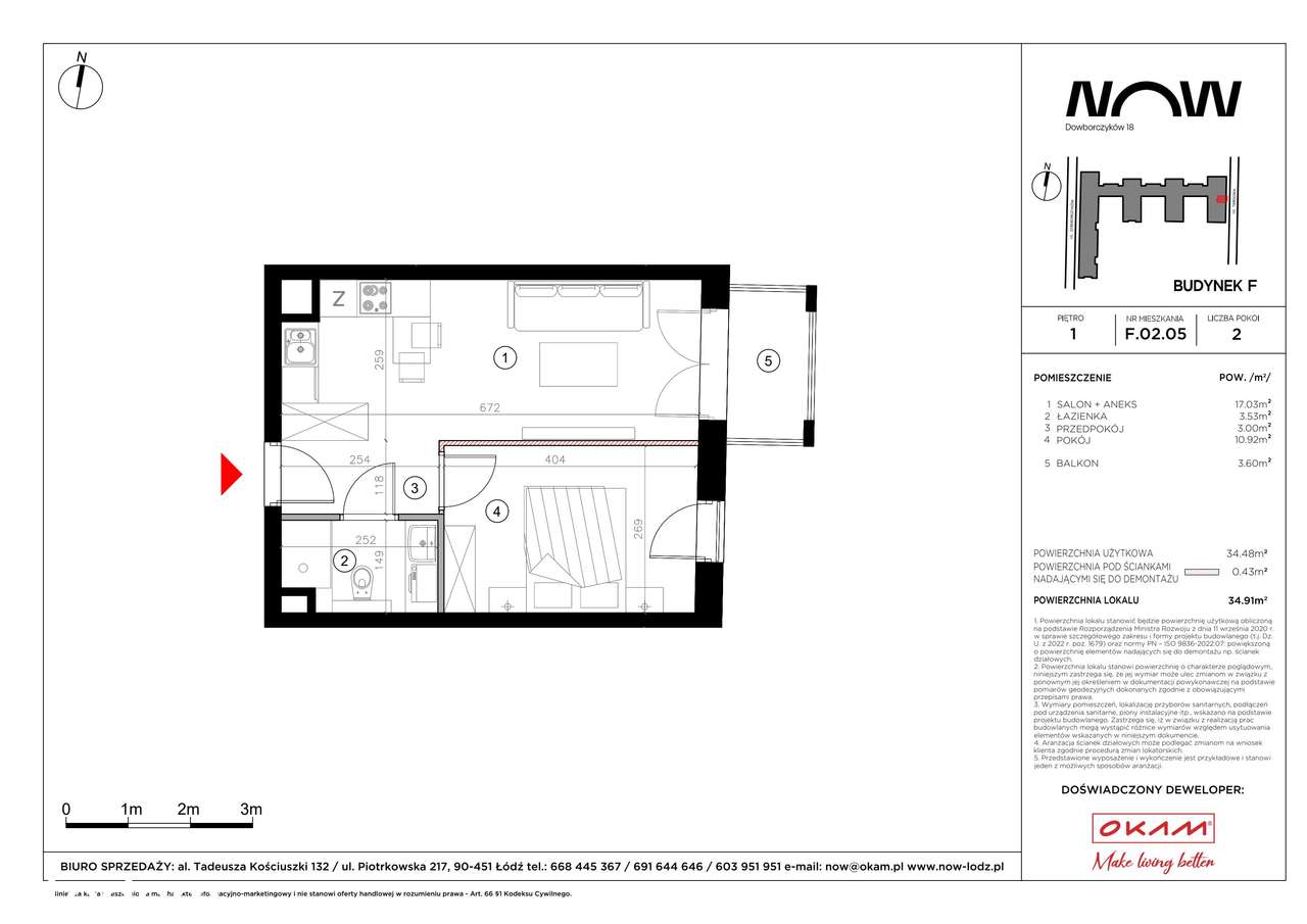 2-pokojowe mieszkanie 34m2 + balkon Bezpośrednio - Pełny obrazek: 2/8