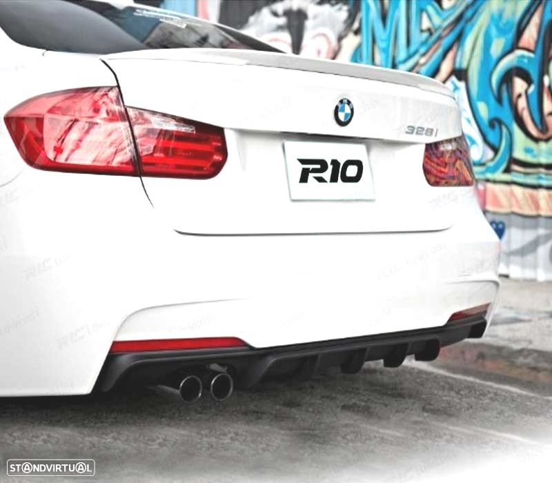 DIFUSOR BMW F30 F31 LOOK M PERFORMANCE DUPLA ESQUERDA PRETO BRILHANTE ABS - 3