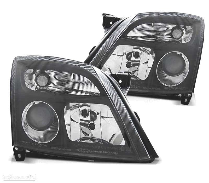 FARÓIS OPEL VECTRA C 02-05 SIGNUM 03-05 FUNDO NEGRO - 1