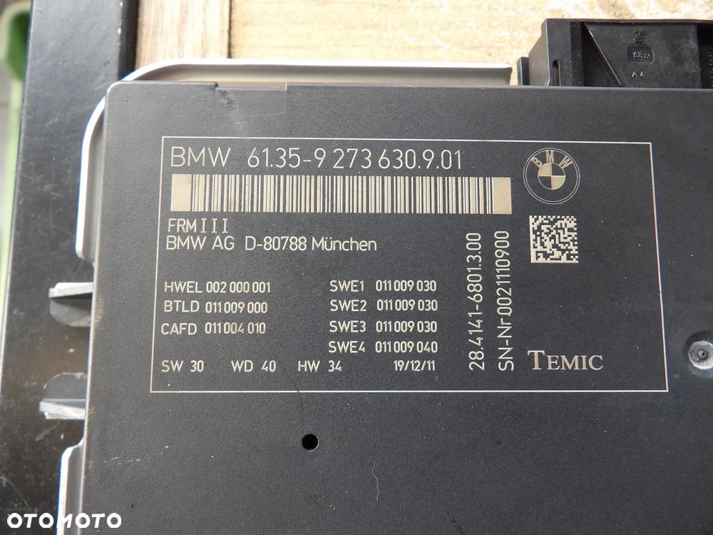 BMW - F12 -MODUŁ , STEROWNIK ŚWIATEŁ - 9273630 - 2