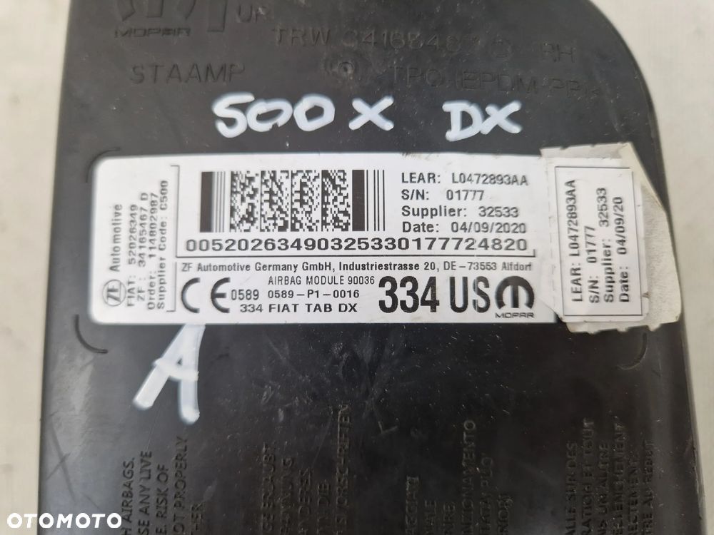 Prawa poduszka airbag fotela Fiat 500X - 2