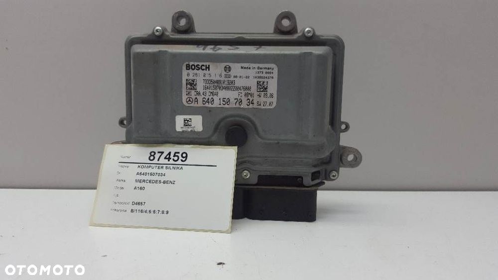 KOMPUTER SILNIKA MERCEDES W169 A6401507034 2.0 - 2