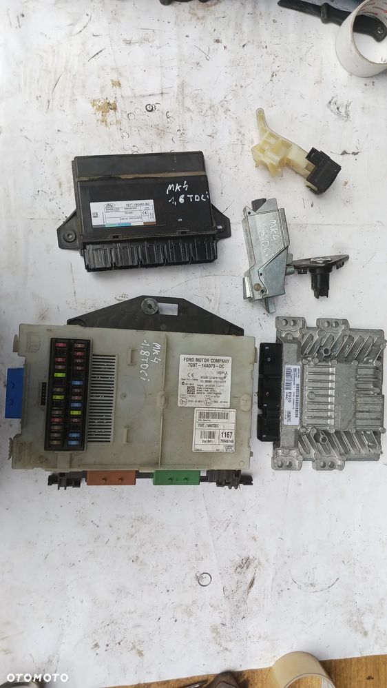 Zestaw startowy silnika Ford Mondeo Mk4 1,8 Tdci 2.0 D 7G91-12A650-YG 5WS40592H-T sterownik silnika stacyjka wkładka kluczyk - 1