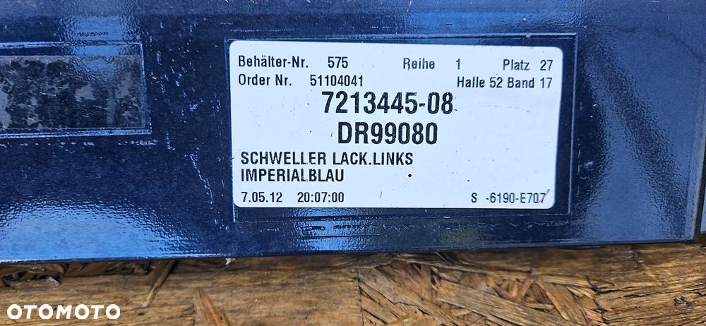 BMW 7 F01 Listwa progowa prawa lub lewa Próg prawy lub lewy kolor A89   7213446 7213445 - 10