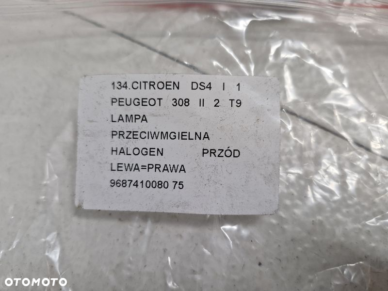 DS4 1 I 308 2 II T9 LAMPA PRZECIWMGIELNA HALOGEN PRZÓD LEWY = PRAWY 9687410080 - 7